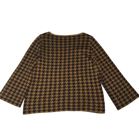 ANN TAYLOR Factory Houndstooth Gold Brown Sweater - Women’s XL - Picture 9 of 15